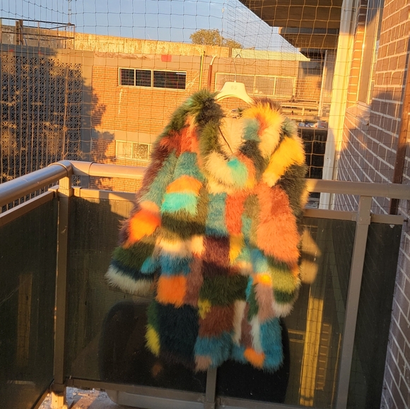 Koche Color Block Feather Hooded Jacket - Picture 2 of 10